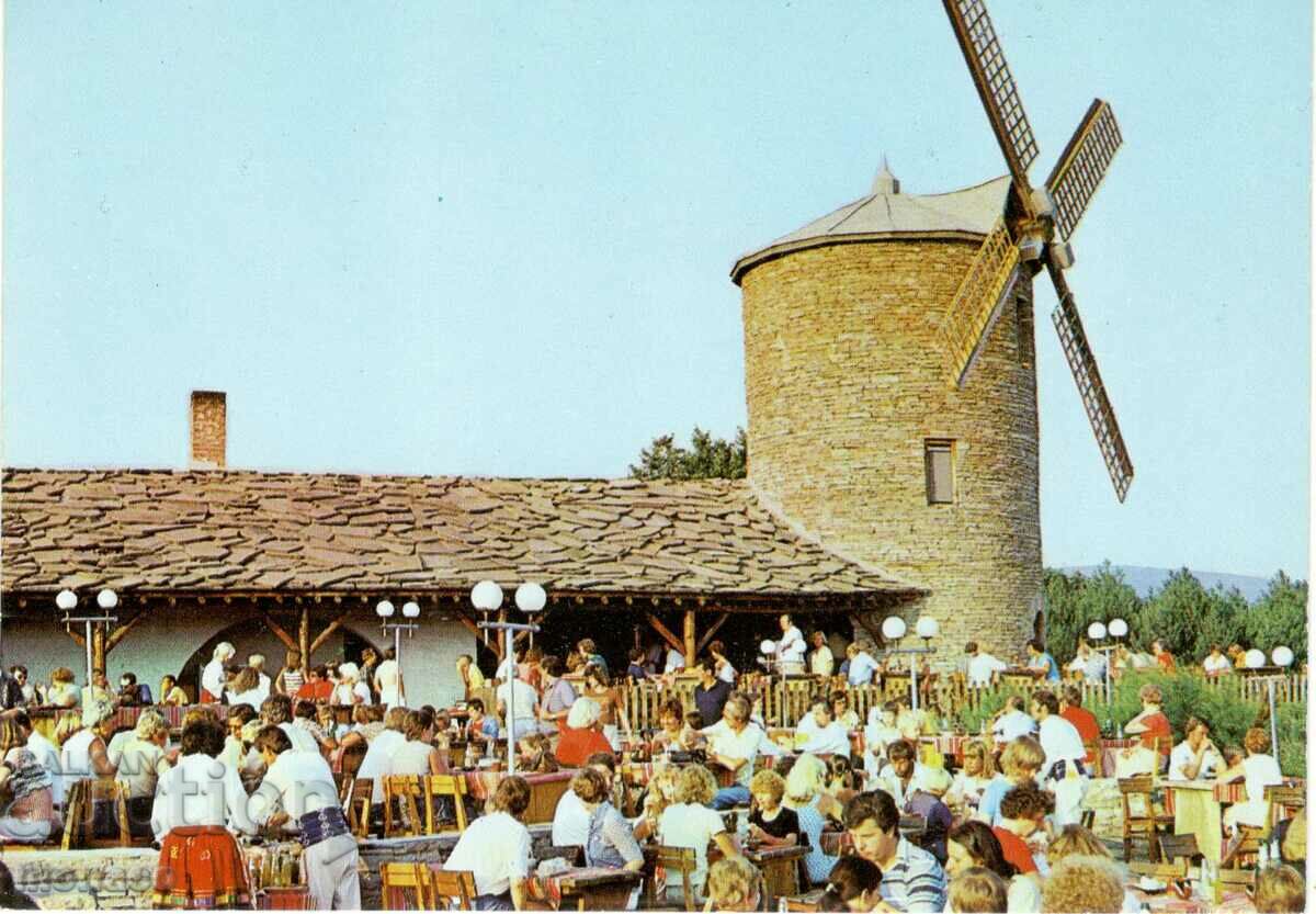 Стара картичка - Слънчев бряг, ресторант "Вятърна мелница"