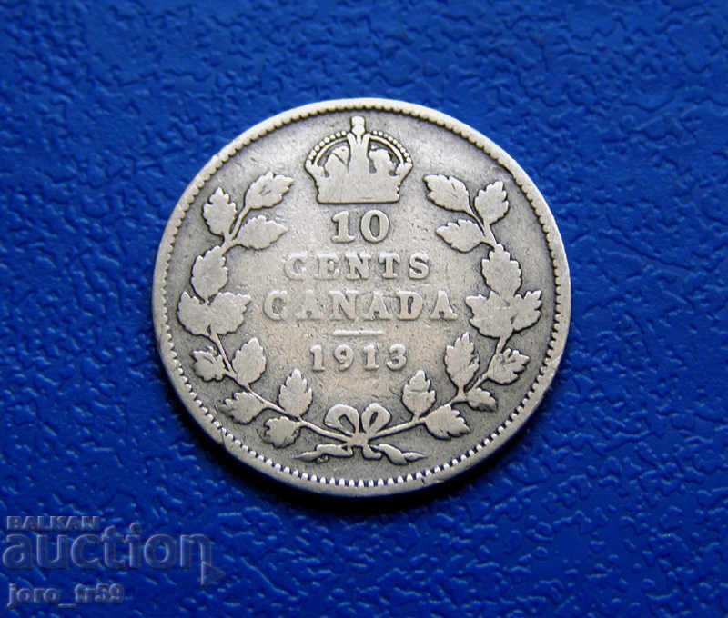 Canada 10 cents /10 Cents / 1913 - silver