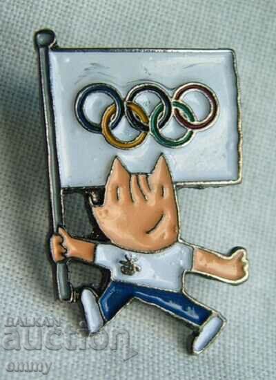 Badge Sport Olympic Games Barcelona 1992 - Mascot Kobe