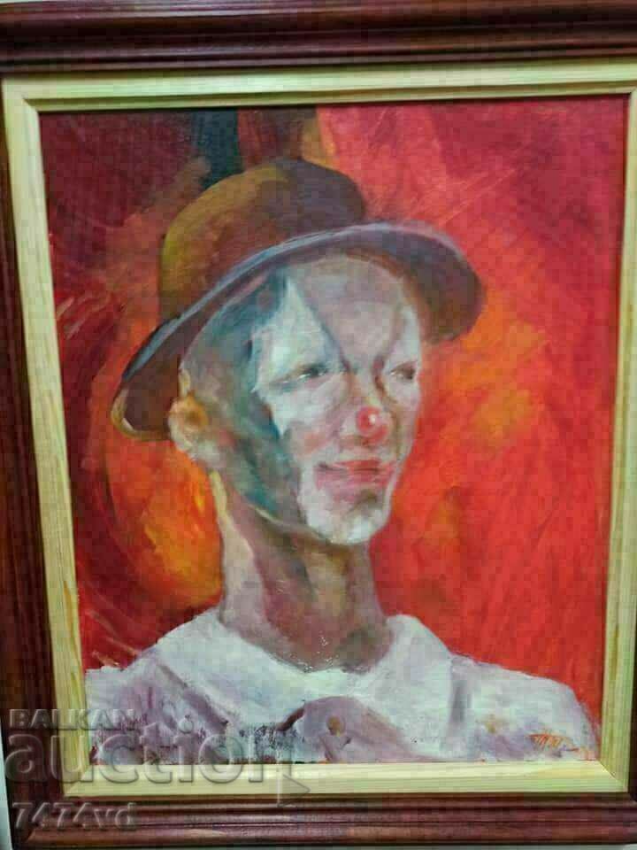 Author's painting - Clown of the famous artist Toma Tomov with price 1000.00 BGN | € 511.29 Author's painting - Clown of the famous artist Toma Tomov with price 1000.00 BGN | € 511.29