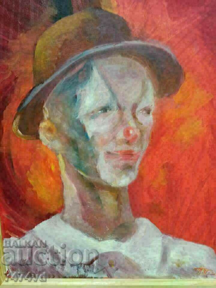 Auction Author's painting - Clown of the famous artist Toma Tomov Auction Author's painting - Clown of the famous artist Toma Tomov