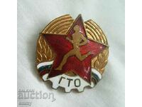 Sign badge GTO Ready for work and defense, screw, number, enamel
