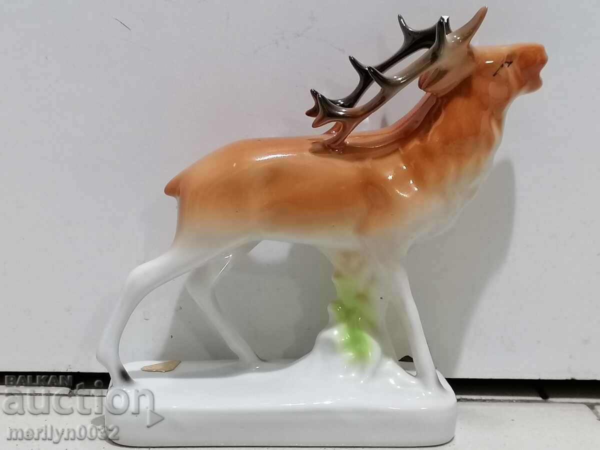 Porcelain figure deer figurine porcelain