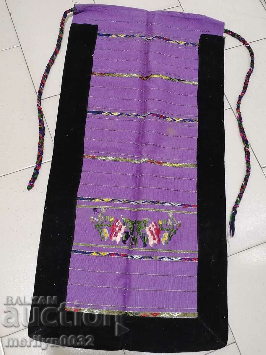 Old woven embroidered embroidered apron with purple sukman costume
