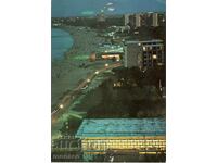 Παλιά καρτ ποστάλ - Sunny Beach, Γενική άποψη - τη νύχτα