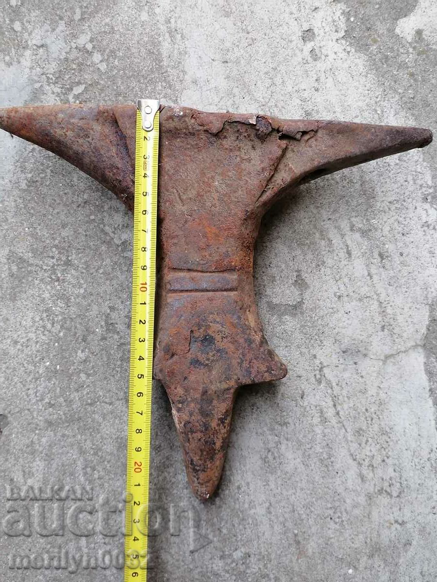 Παλιό πρωτόγονο αμόνι, σφυρήλατο σίδερο - 5