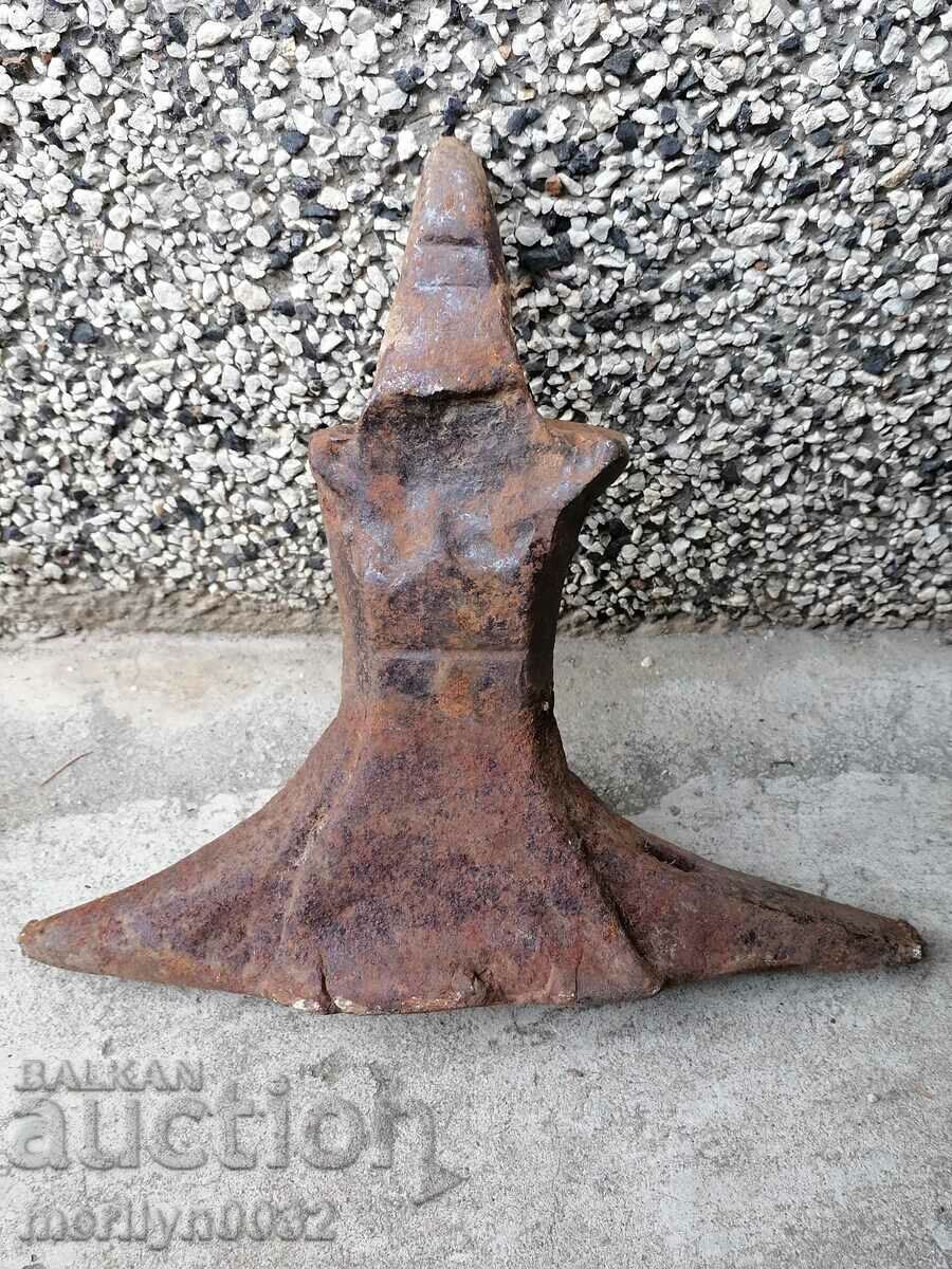 Παλιό πρωτόγονο αμόνι, σφυρήλατο σίδερο - 6