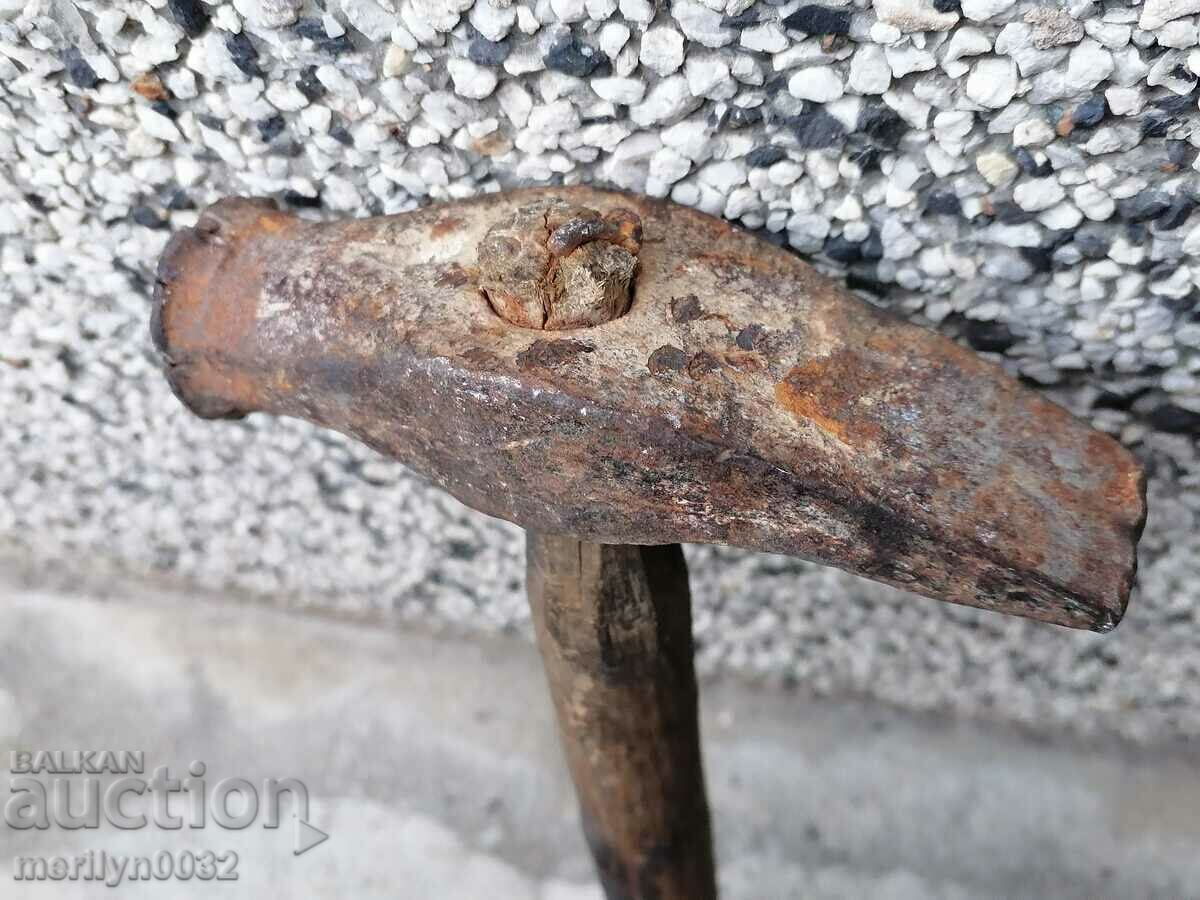 Auction Very old hammer over 100 years, wrought iron tool Auction Very old hammer over 100 years, wrought iron tool