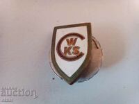 Football badge Legia Warsaw CWKS rare old screw enamel