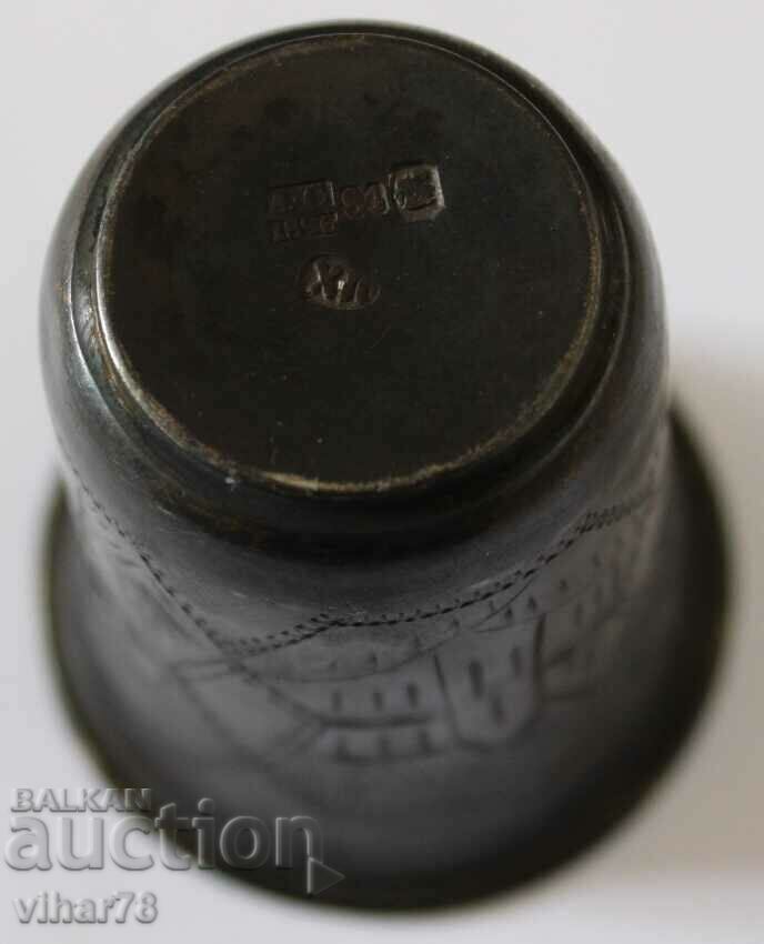 Стара Сребърна чаша с гравюри-ЦАРСКА РУСИЯ - 6