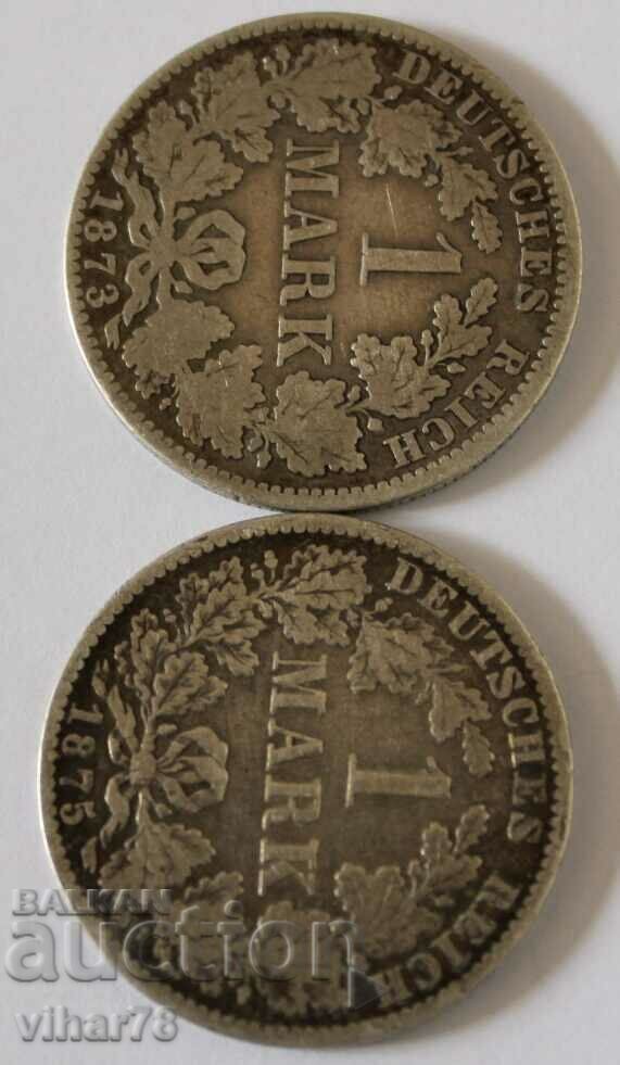 Παρτίδα 2 τεμαχίων, γραμματόσημο 1873-75, Γερμανία με τιμή € 79.99 | 156.45 BGN