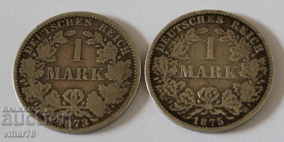 Лот от 2 бр.1 марка 1873-75г, Германия