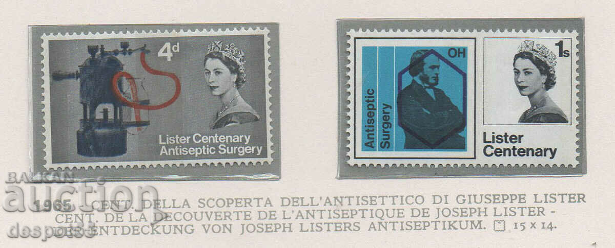1965. Μεγάλη Βρετανία. Εισαγωγή αντισηπτικής χειρουργικής.