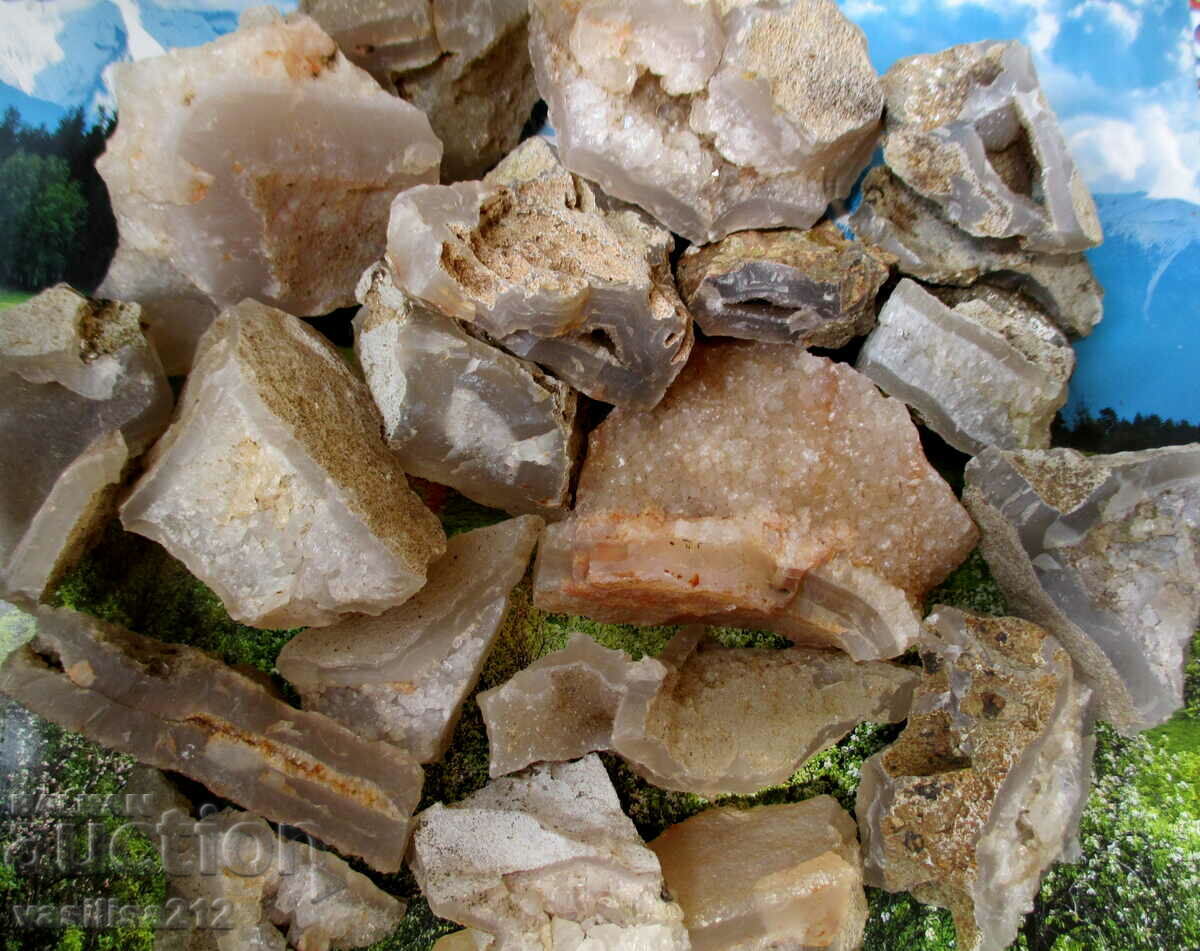 Chalcedony with quartz, 20 pcs
