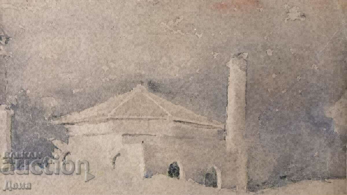 Acuarela veche magistrală 1935 cu preț 250.00 BGN | € 127.82