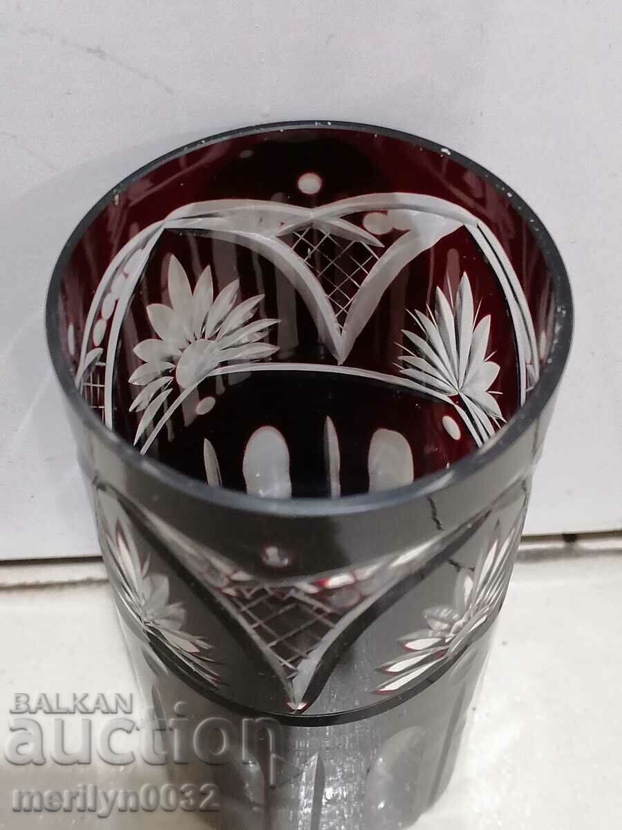 Licitație Vaza din cristal de Boemia, sticla, Cehoslovacia, URSS inaltime 20,5 cm