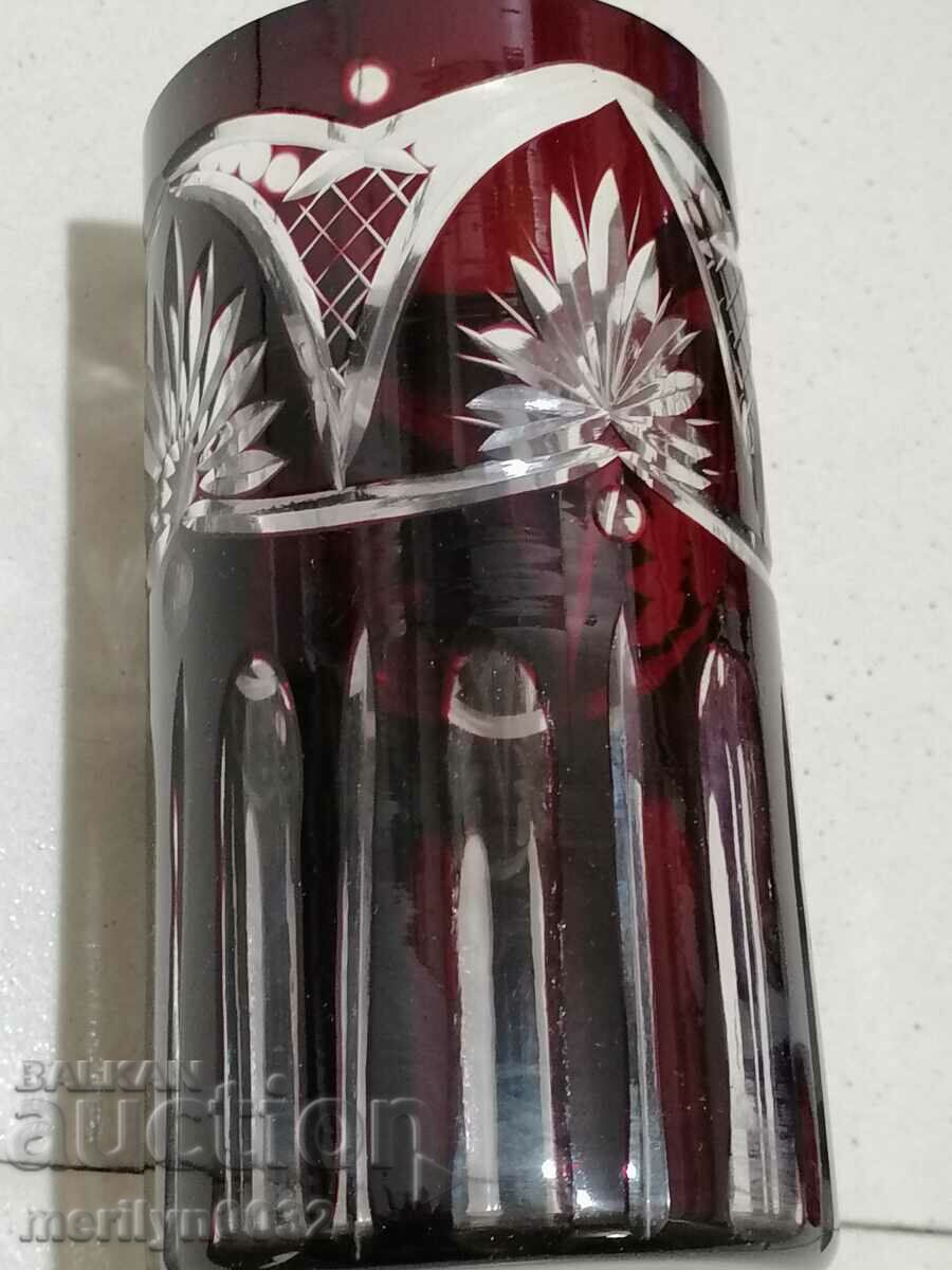 Livrarea Vaza din cristal de Boemia, sticla, Cehoslovacia, URSS inaltime 20,5 cm