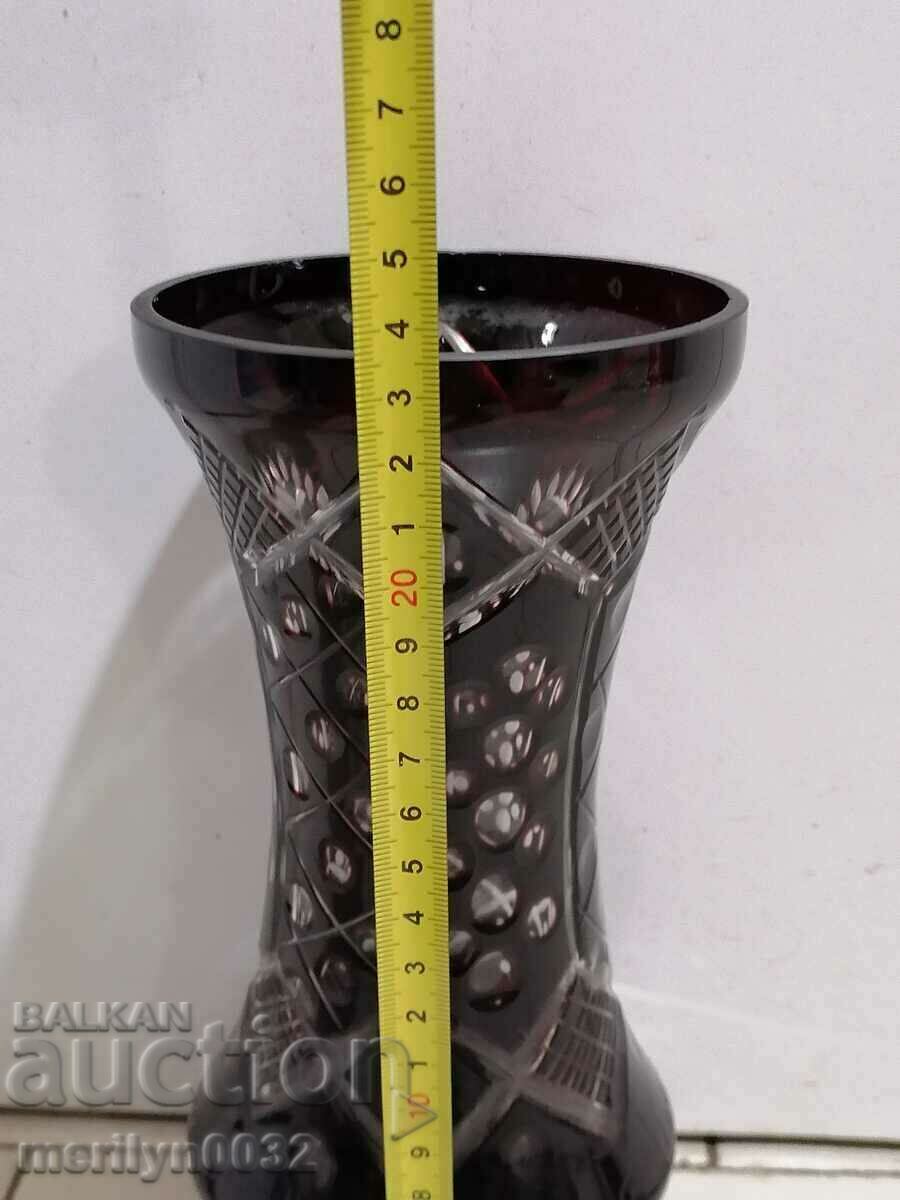 Delivery of Bohemian crystal vase, glass, Czechoslovakia, USSR 23. 5 cm high Delivery of Bohemian crystal vase, glass, Czechoslovakia, USSR 23. 5 cm high