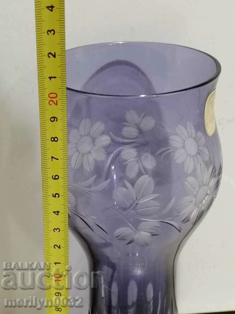 Vaza cristal GDR GDR DERENSBURG inaltime 20 cm - 6