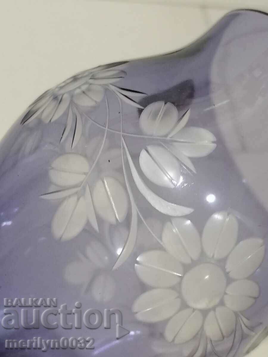 Vaza cristal GDR GDR DERENSBURG inaltime 20 cm - 7