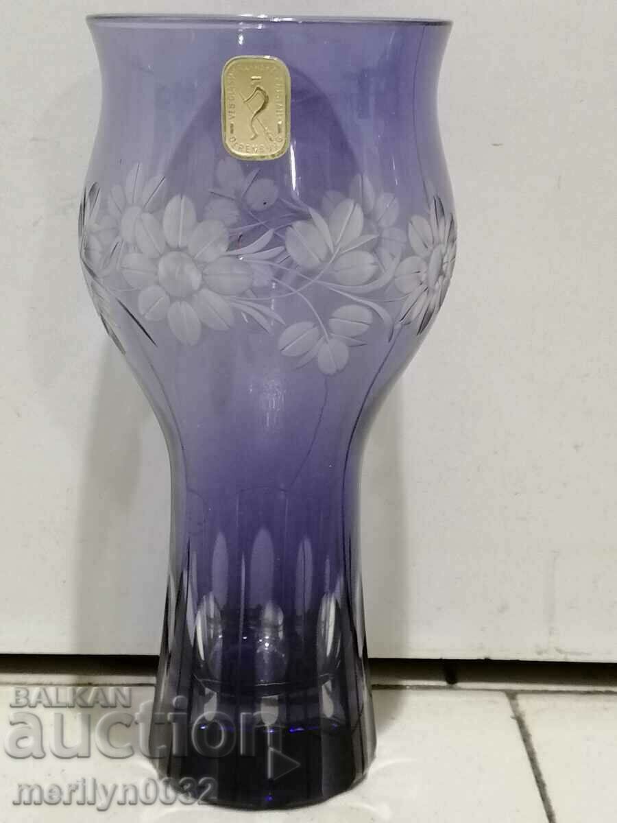 Vase crystal GDR GDR DERENSBURG 20 cm high