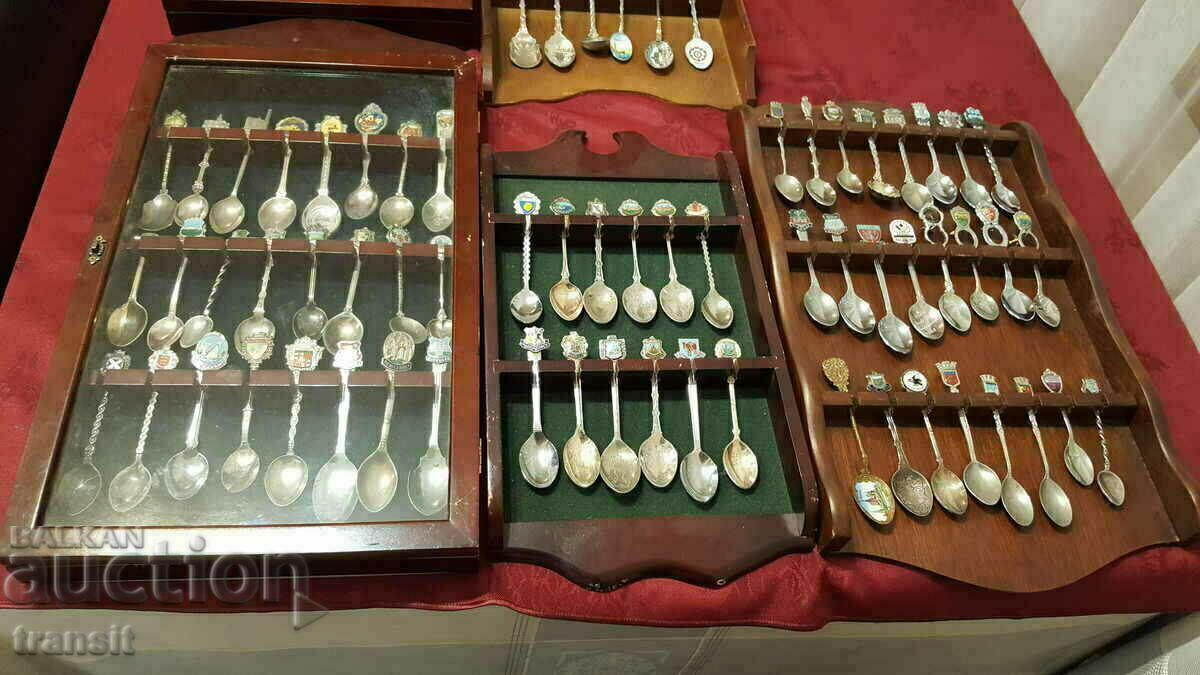 Collection spoons 92 pcs. From all over the world, silver-plated. - 7 Collection spoons 92 pcs. From all over the world, silver-plated. - 7