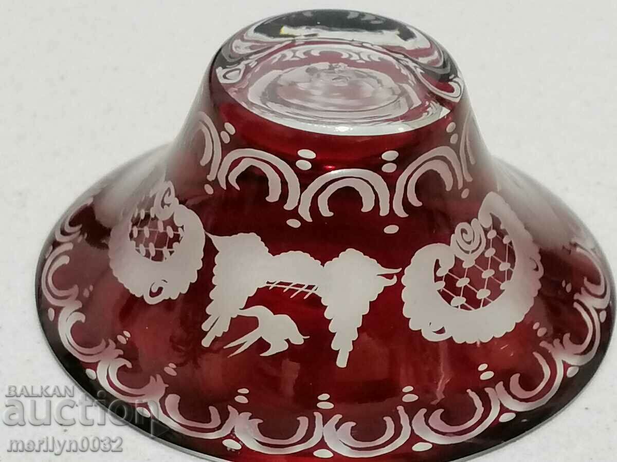 Auction Bohemian crystal, crystal bowl of chocolates Auction Bohemian crystal, crystal bowl of chocolates