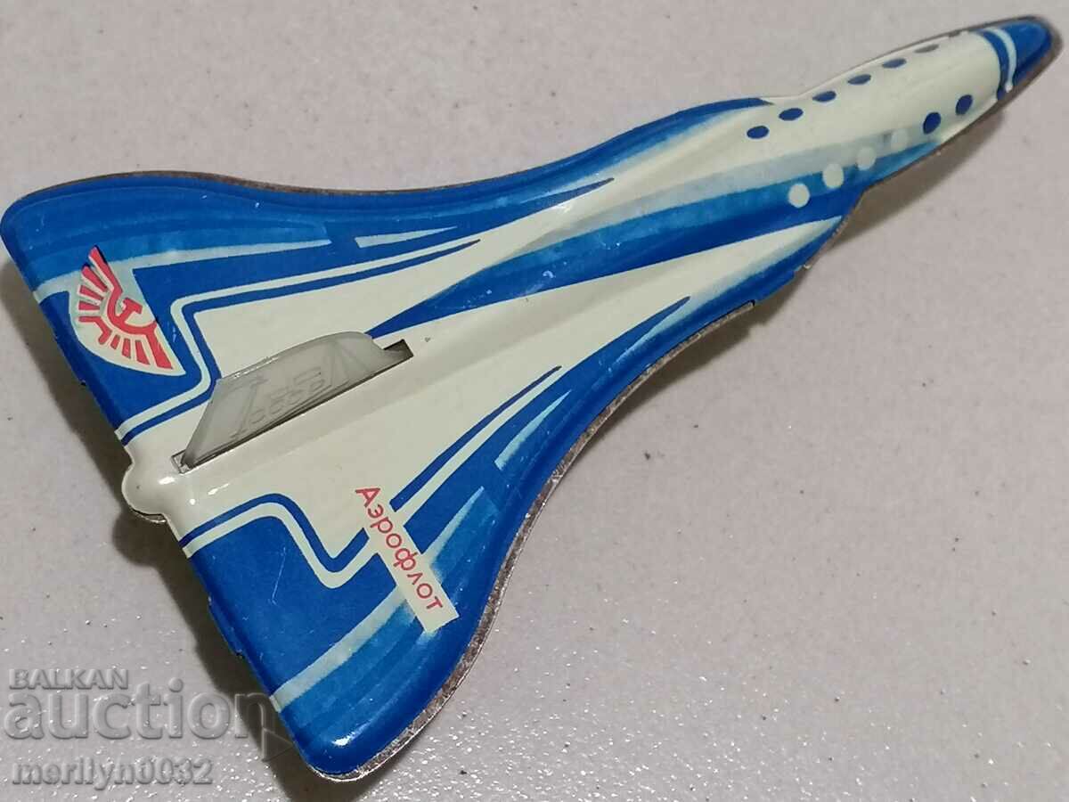 Стара ламаринена детска играчка самолет СССР