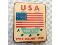 10980 Badge - USA WORLD UNIVERSITY GAMES SOFIA 1977