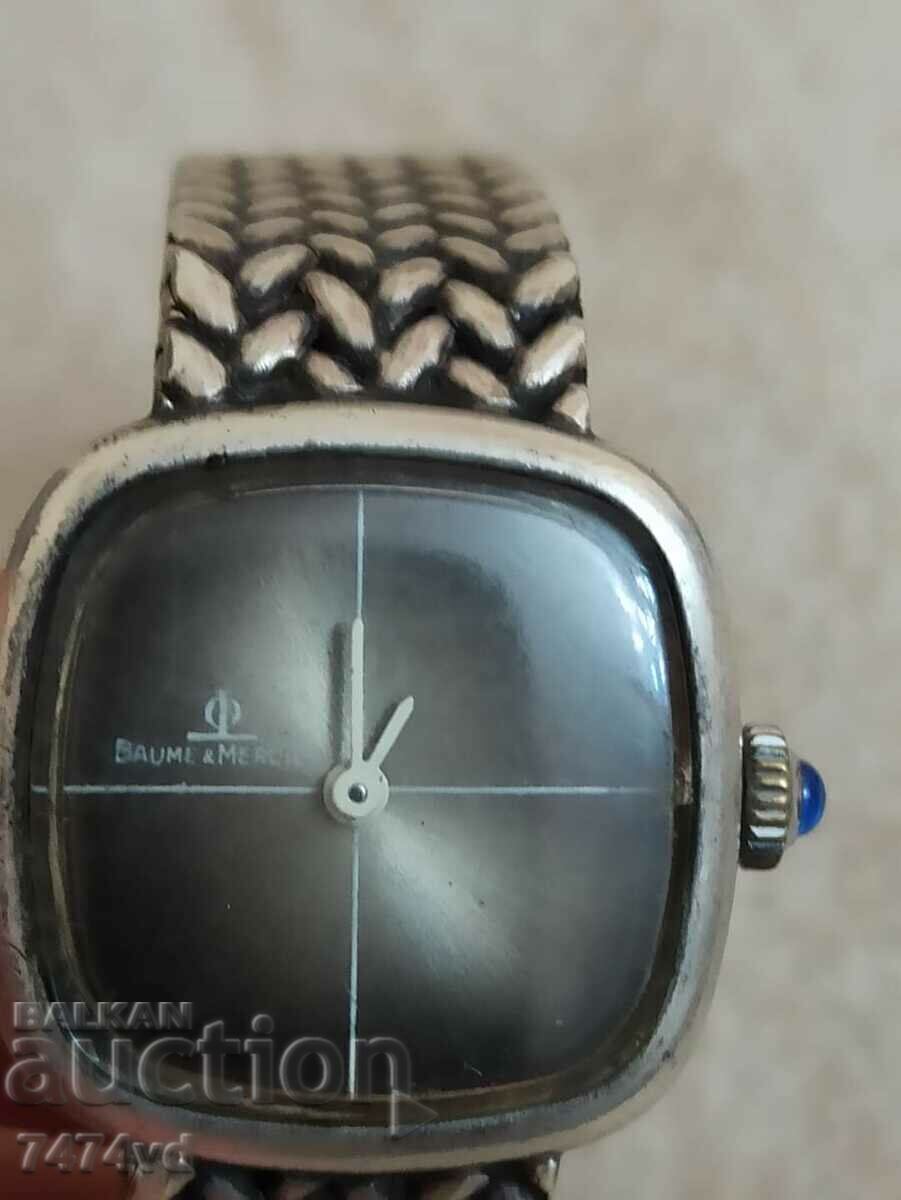 BAUME & MERCIER-Сребърен дамски часовник,сребърна верижка - 5 BAUME & MERCIER-Сребърен дамски часовник,сребърна верижка - 5