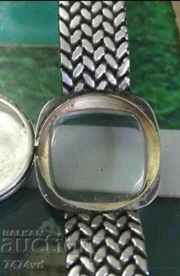 BAUME & MERCIER-Silver women's watch, silver chain - 7