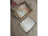 2 OLD SILVER TRAYS