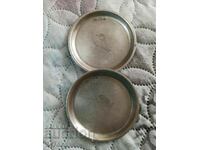 2 Silver old small plates, bowls, etc., many markers
