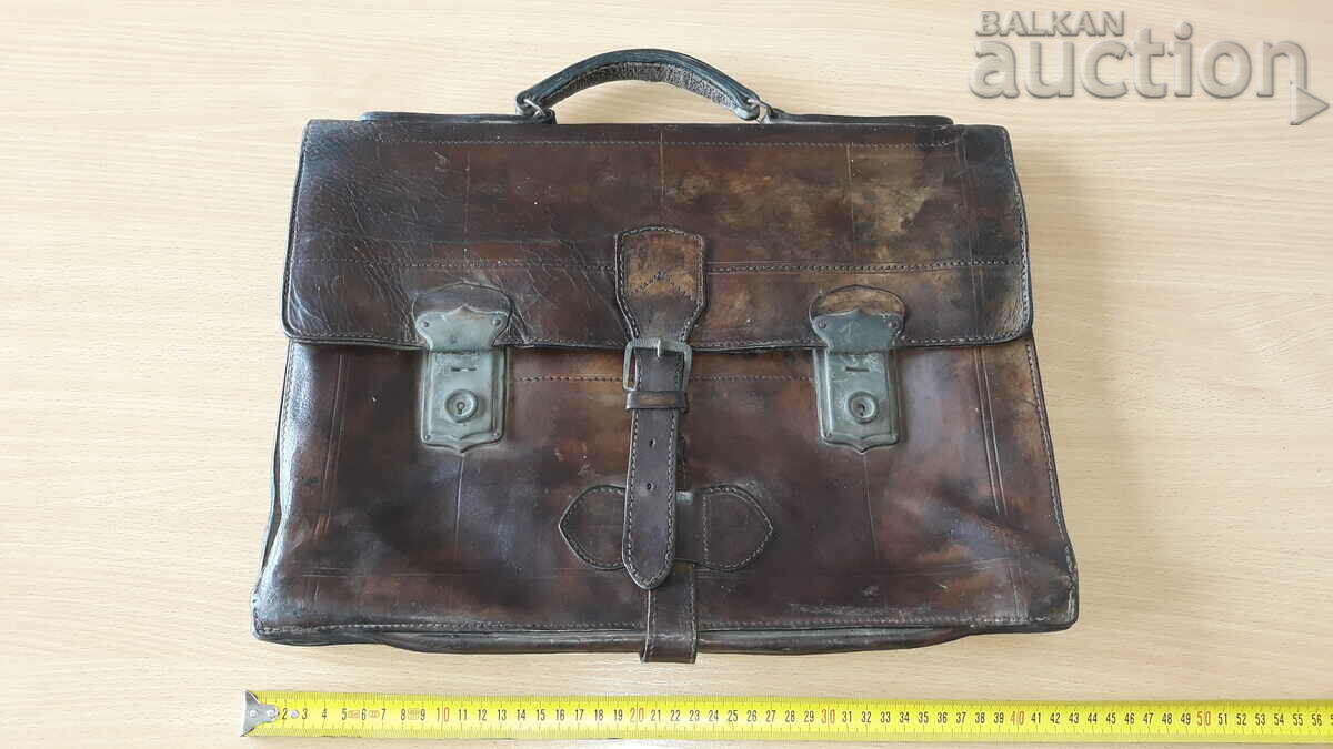 an antique leather bag