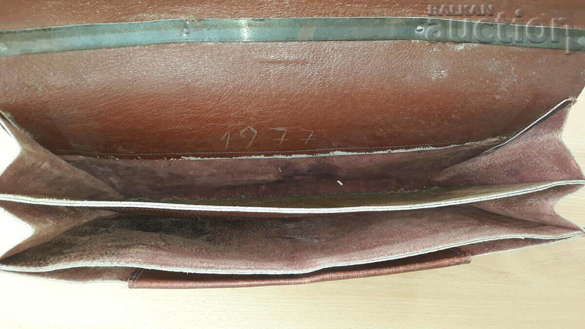 geantă vintage retro vintage din piele - 6