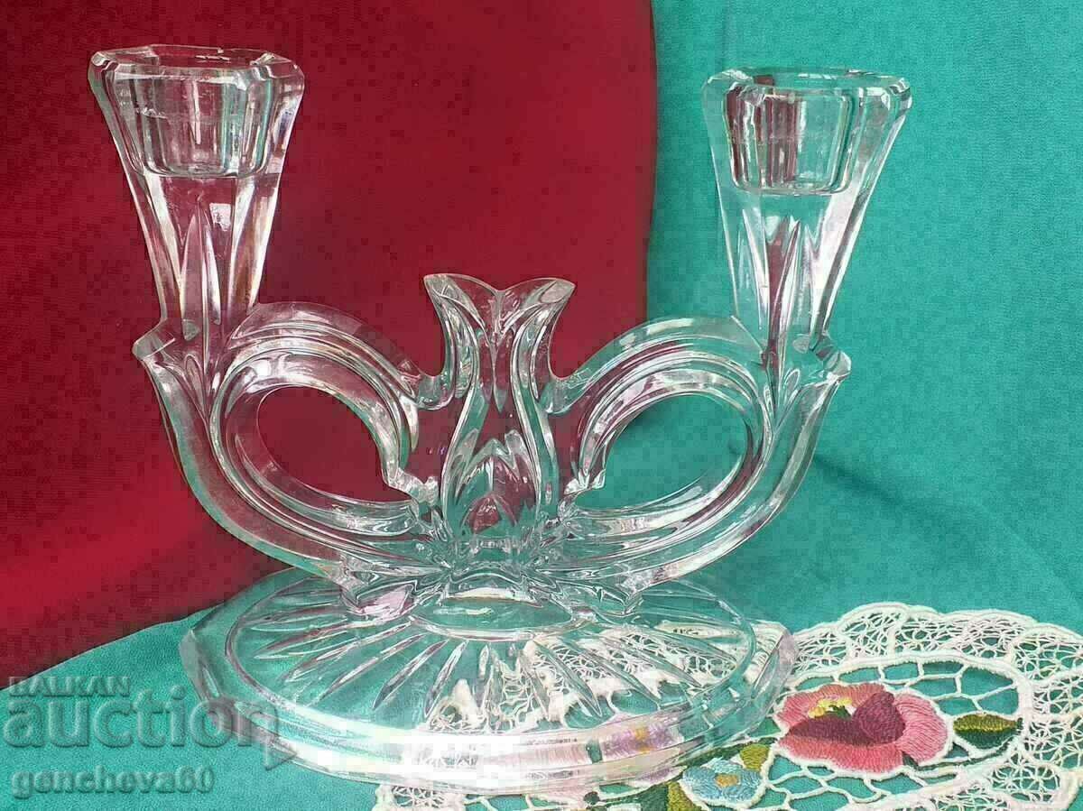 Δημοπρασία Κηροπήγιο κρυστάλλινο γυαλί Δημοπρασία Κηροπήγιο κρυστάλλινο γυαλί