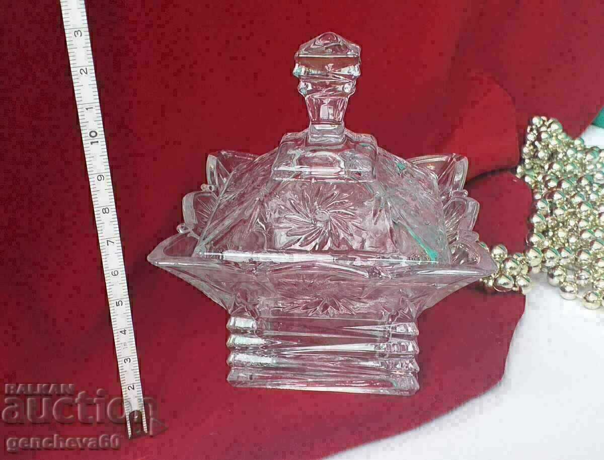 Glass candy dish or butter dish with price 15.00 BGN | € 7.67