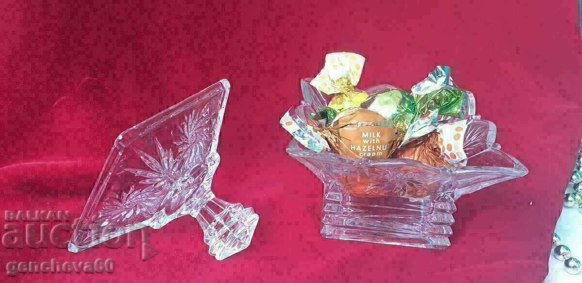 Glass candy dish or butter dish - 6