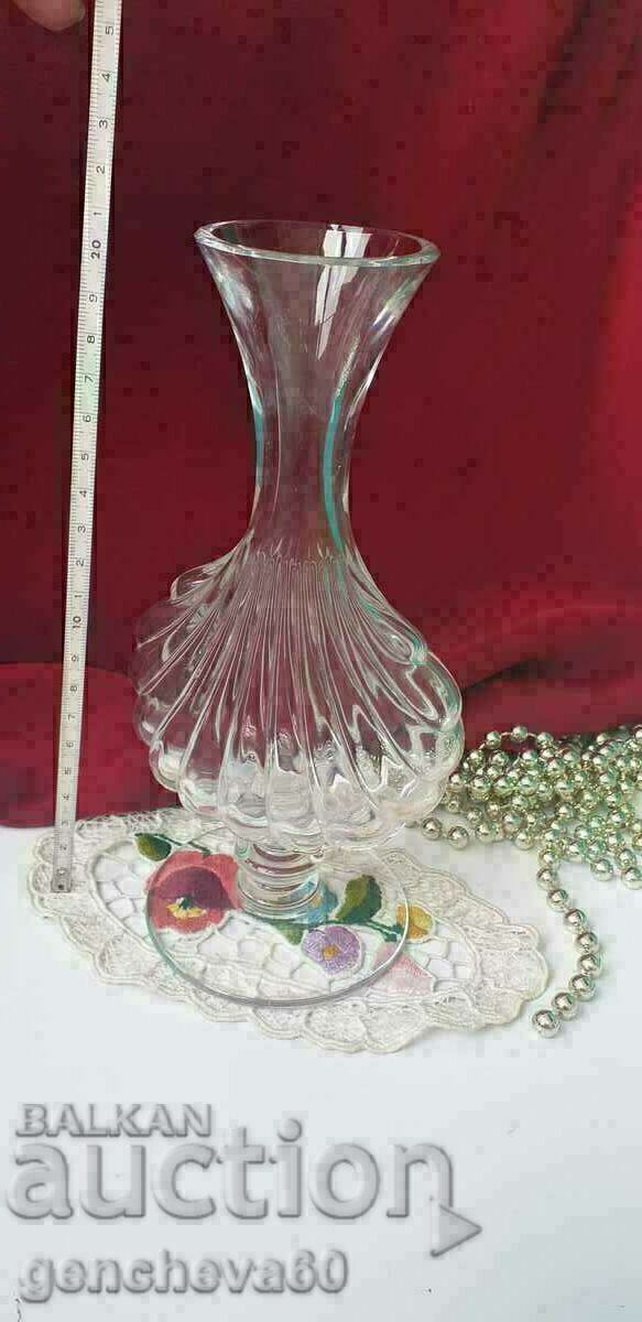 Old rare crystal shell vase - 5