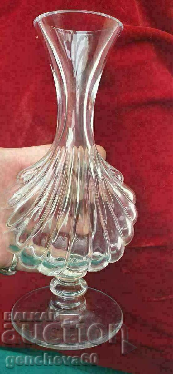 Old rare crystal shell vase - 6