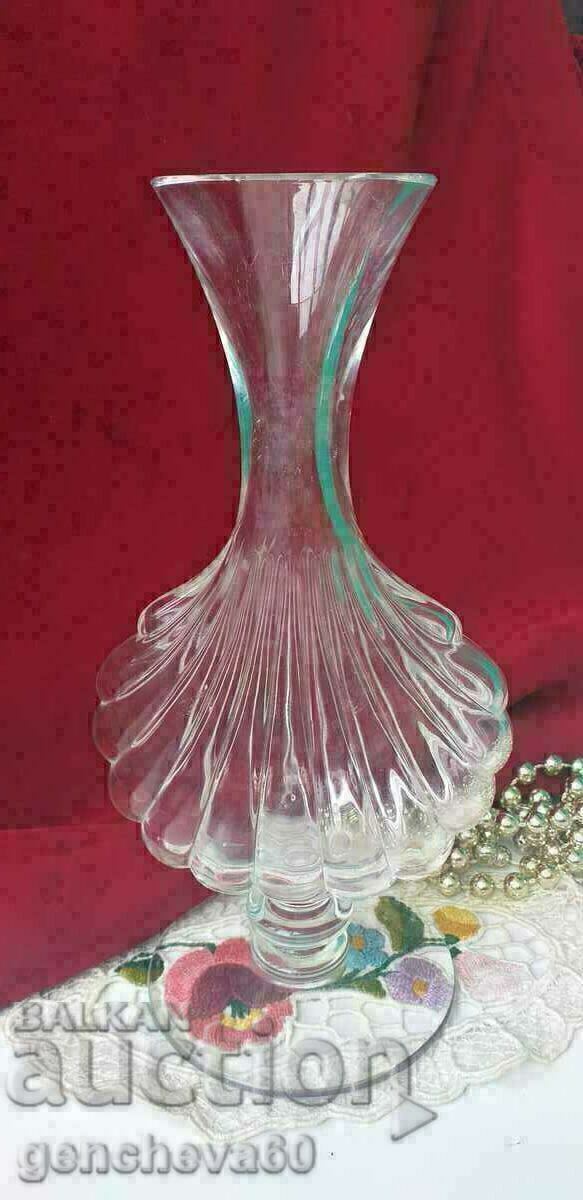Old rare crystal shell vase