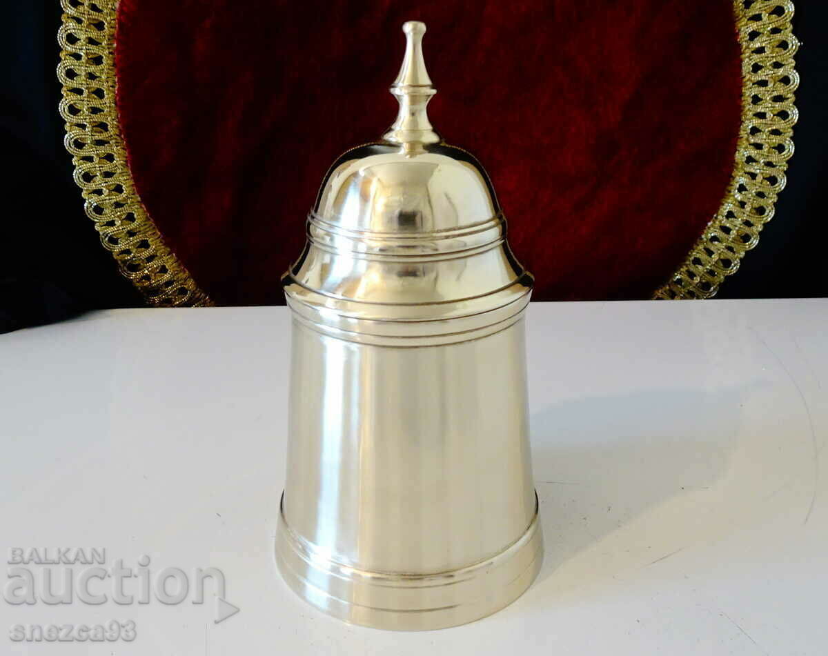 Massive bronze sugar bowl, cup with lid 310 gr