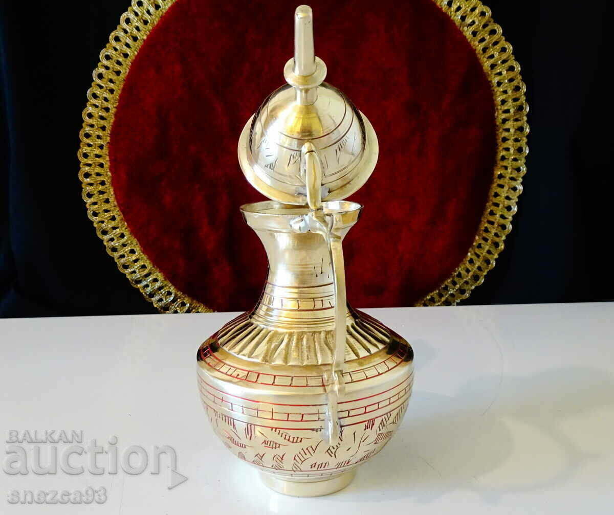 Auction Bronze jug Swan, cell enamel. Auction Bronze jug Swan, cell enamel.