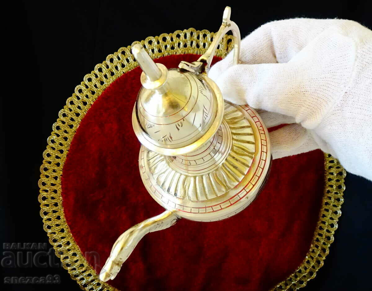 Bronze jug Swan, cell enamel. - 5 Bronze jug Swan, cell enamel. - 5