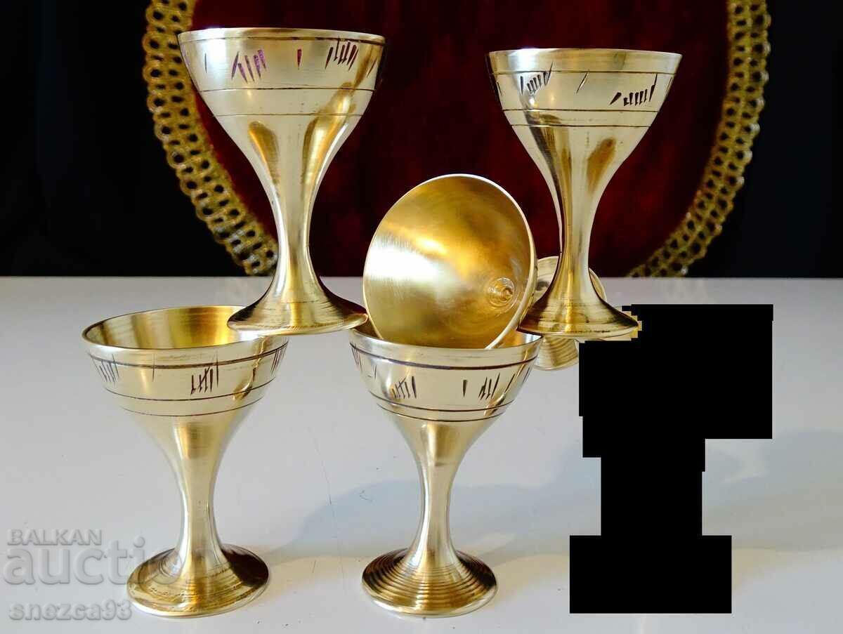 Antique bronze brandy service, cellular enamel. - 7 Antique bronze brandy service, cellular enamel. - 7
