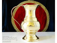 Cană veche de bronz pentru vin 900 ml