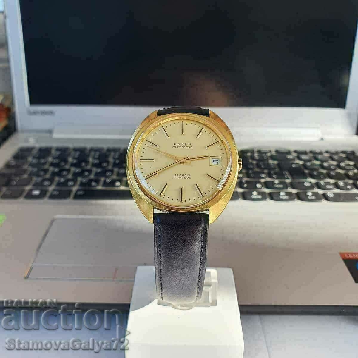 Рядък антикварен часовник Anker Automatic