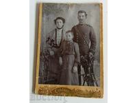 MILITARY TYPE LICE OLD FAMILY PHOTO PHOTO CARDBOARD