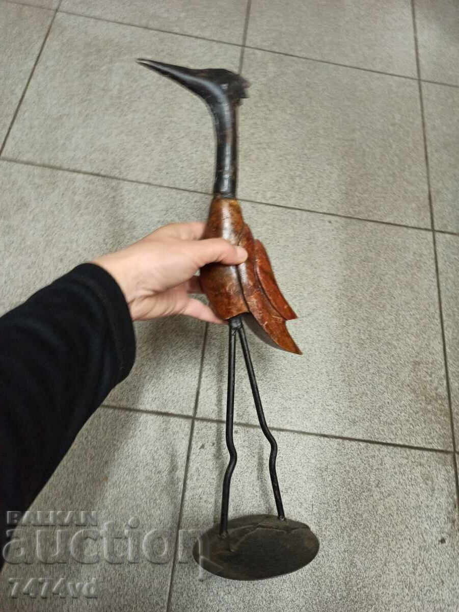 FIGURĂ PĂSĂRĂ BĂTRĂ - LEMN ȘI METAL - 5