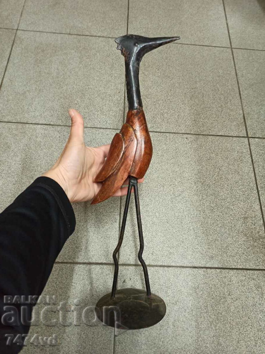 FIGURĂ PĂSĂRĂ BĂTRĂ - LEMN ȘI METAL